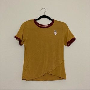 Macy's Rebellious One Peace Hand Sign Top